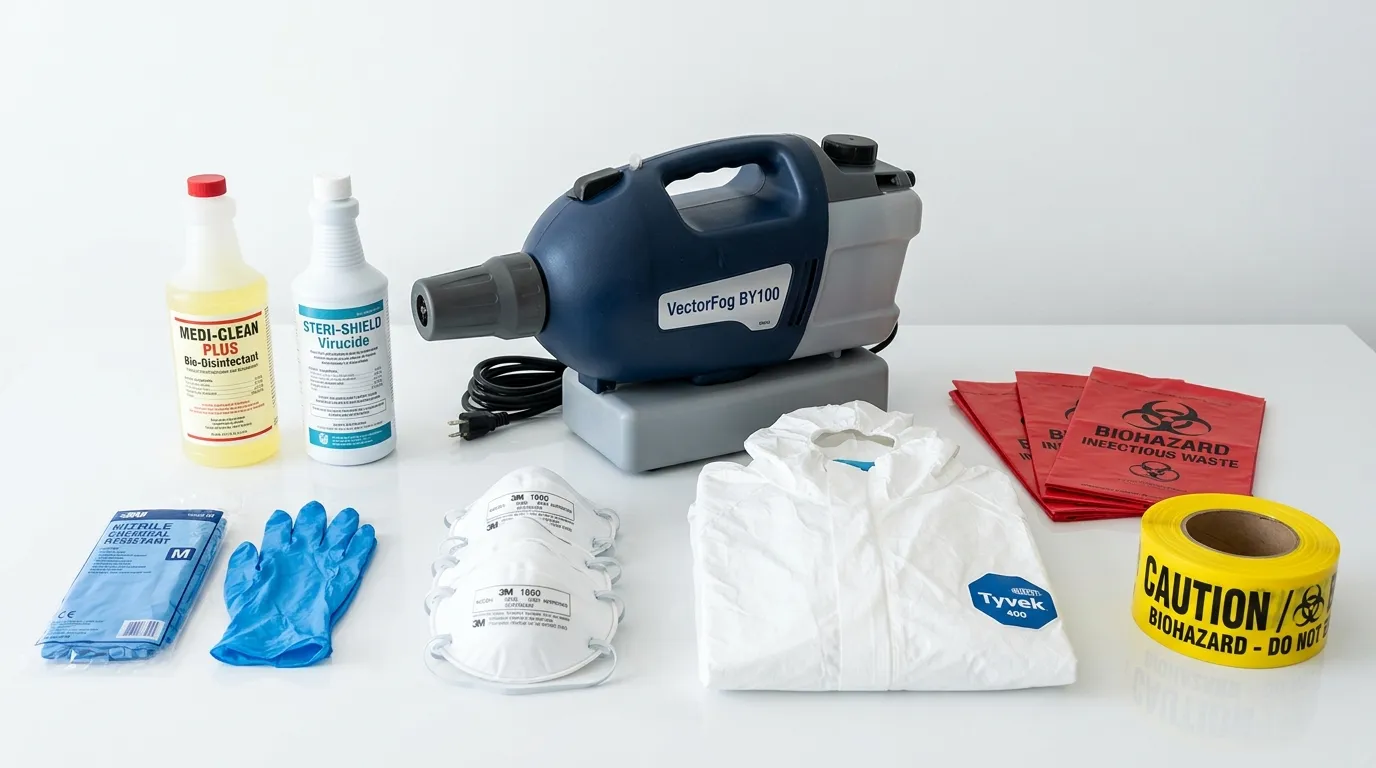 Professional biohazard remediation crew working in Brookville